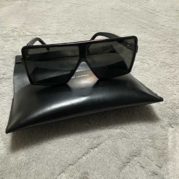 Saint Laurent Black Sunglasses with Case - Picture 11 of 15